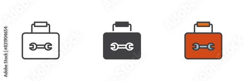 Tool box different style icon set