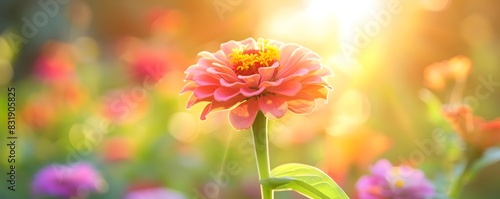 Vibrant Zinnia Flower Bloom...