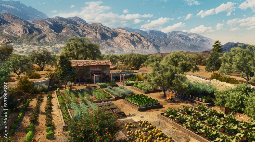 Naklejka premium Mediterranian farm house 2