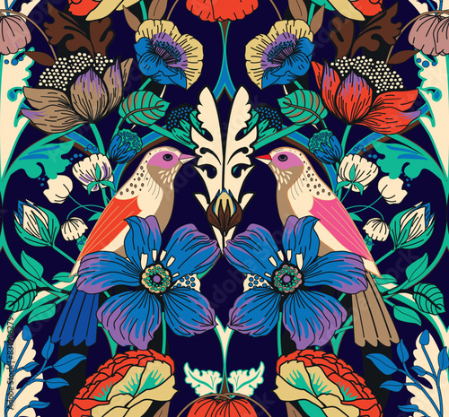Seamless floral pattern for fabric, wallpaper, background