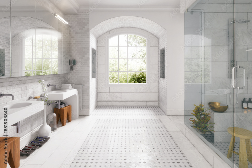 Renovation of an old building bathroom 01 - 3d visualization Renovation of an old building bathroom 01 - 3d visualization