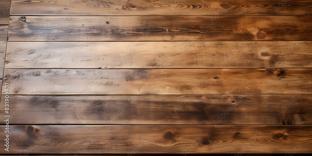 Fototapeta premium Topdown view of empty wooden table corner with clipping path. Concept Table Setting, Wooden Texture, Minimalist Décor, Copy Space, Clipping Path