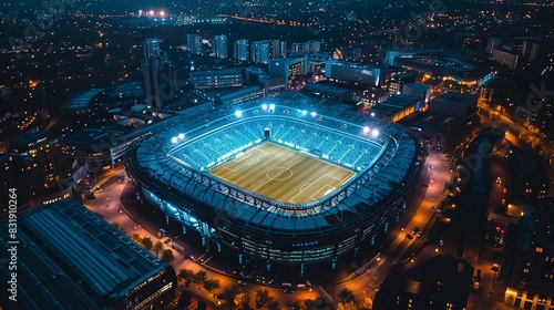 Aerial View of a Soccer Stadium