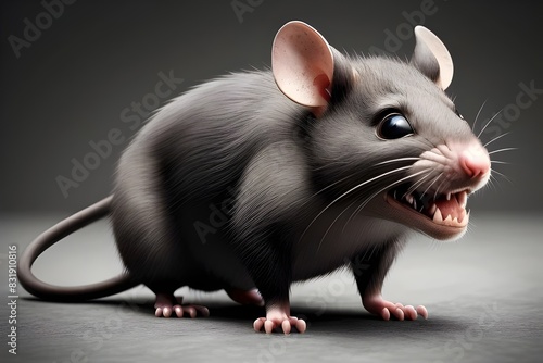 an illustration of an evil rabid rat, sinister, fierce, aggressive, menacing, dark, vicious, angry, wild, animal, horror, frightening, terrifying, savage, creepy, dangerous, ferocious, nasty