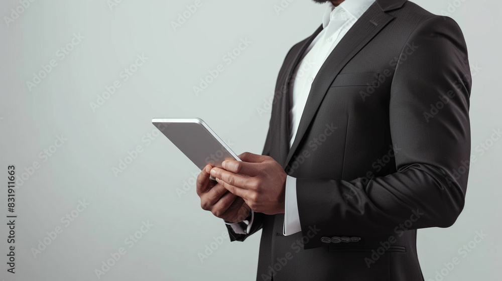 businessman holding tablet computer businessman holding tablet computer