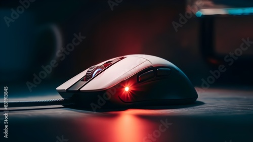 A computer mouse with a light. photo