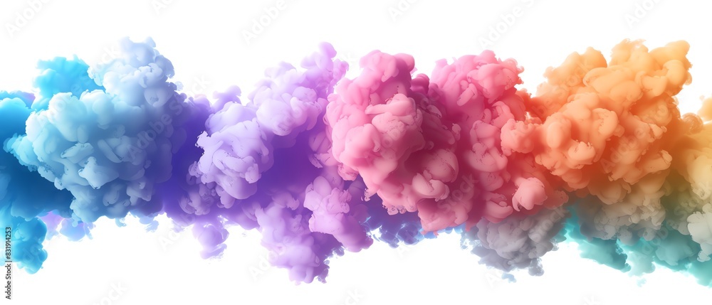 Colorful smoke explosion background with vibrant hues of blue, purple, pink, orange, and yellow, creating a surreal and dynamic abstract art piece. Colorful smoke explosion background with vibrant hues of blue, purple, pink, orange, and yellow, creating a surreal and dynamic abstract art piece.