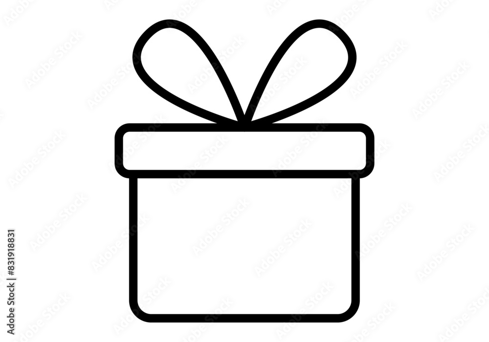 Icono negro de regalo en fondo blanco. Icono negro de regalo en fondo blanco.