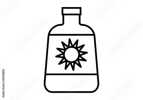 Icono negro de crema de sol