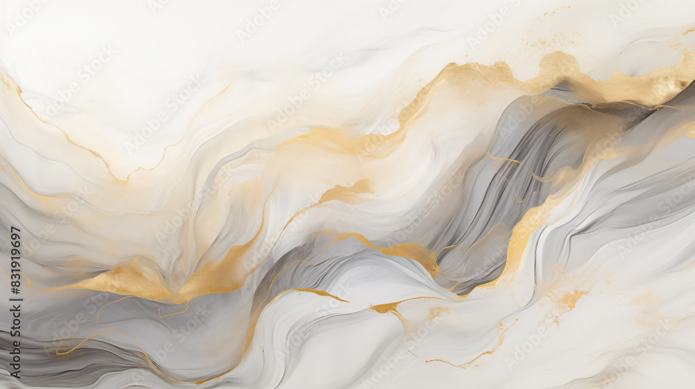 Obraz premium Gold and white background with a gold lines pattern. White background with intricate gold lines forming abstract pattern