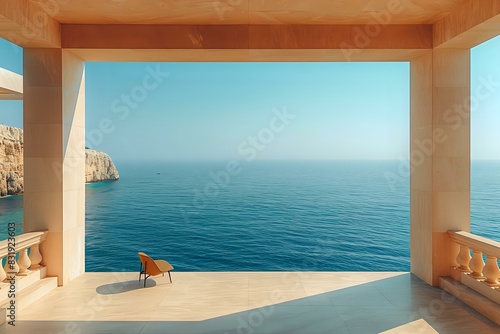 Calm and Serene: Coastal Terrace at the Golden Hour © Mayatnikstudio