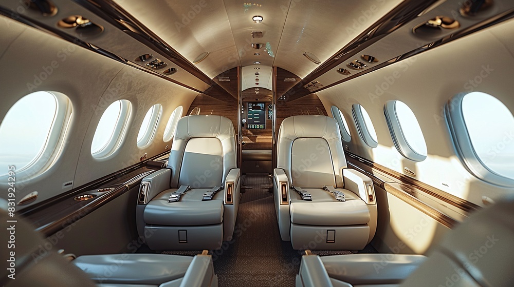 Luxury interior in the modern business jet