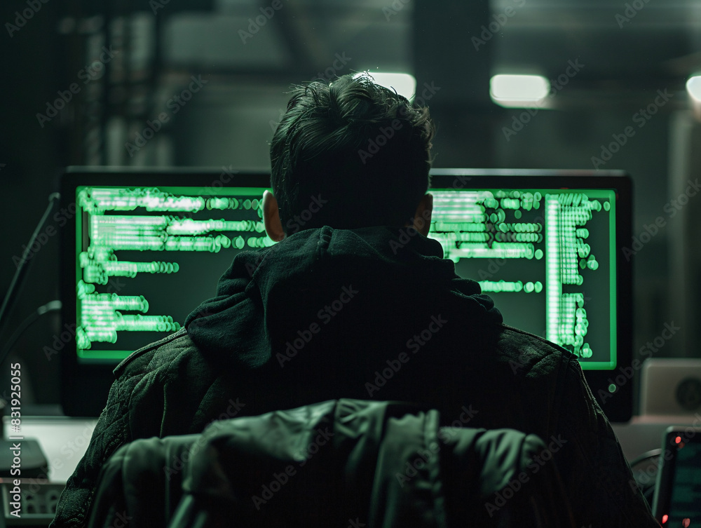 a man sitting in front of a computer a man sitting in front of a computer