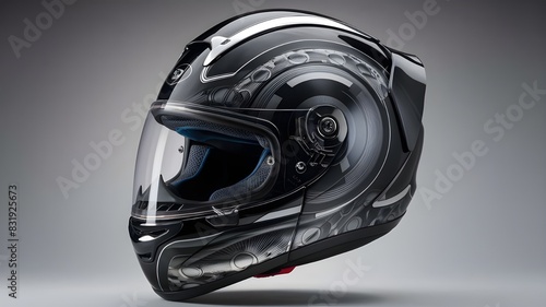 Detailed full face motorbike helmet.