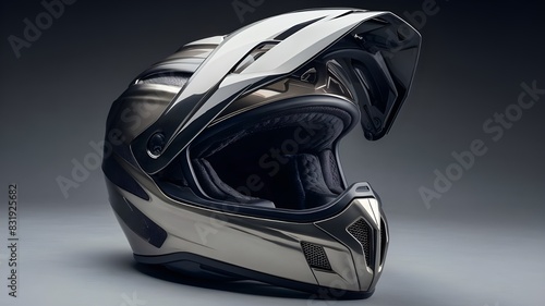 Detailed full face motorbike helmet. photo