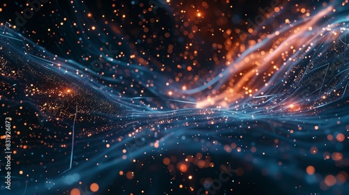 A digital galaxy of glowing nodes showcasing the everexpanding and decentralized internet. photo