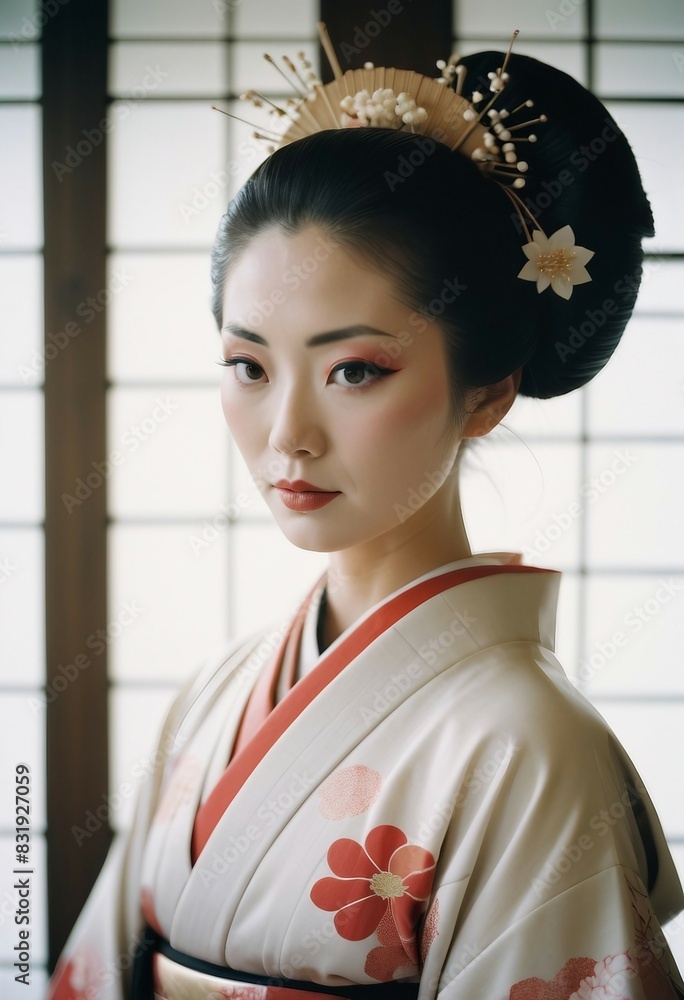 portrait of beautiful geisha with traditional clothes
portrait of beautiful geisha with traditional clothes