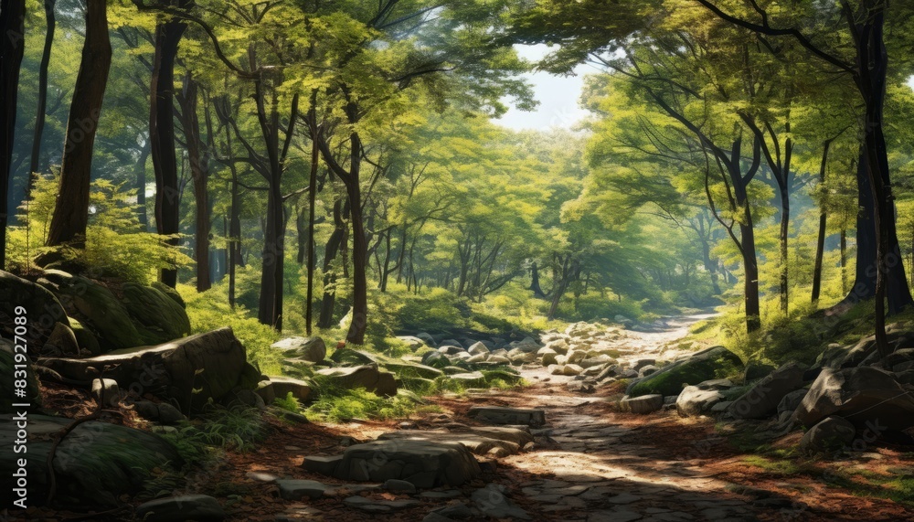 Obraz premium Natural recreational forest of Korea.