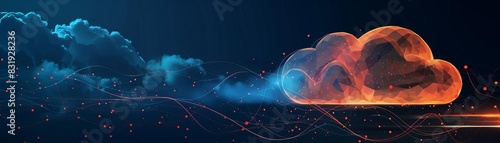 Business illustration of a cloud customer communications software, modern design, minimalist design, elegant design photo