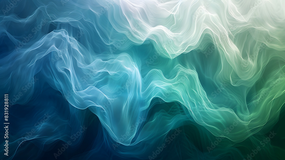 An abstract background with a blend of cool blues and greens. Use smooth, flowing transitions between the colors to evoke a sense of calm and tranquility, reminiscent of a serene underwater scene An abstract background with a blend of cool blues and greens. Use smooth, flowing transitions between the colors to evoke a sense of calm and tranquility, reminiscent of a serene underwater scene