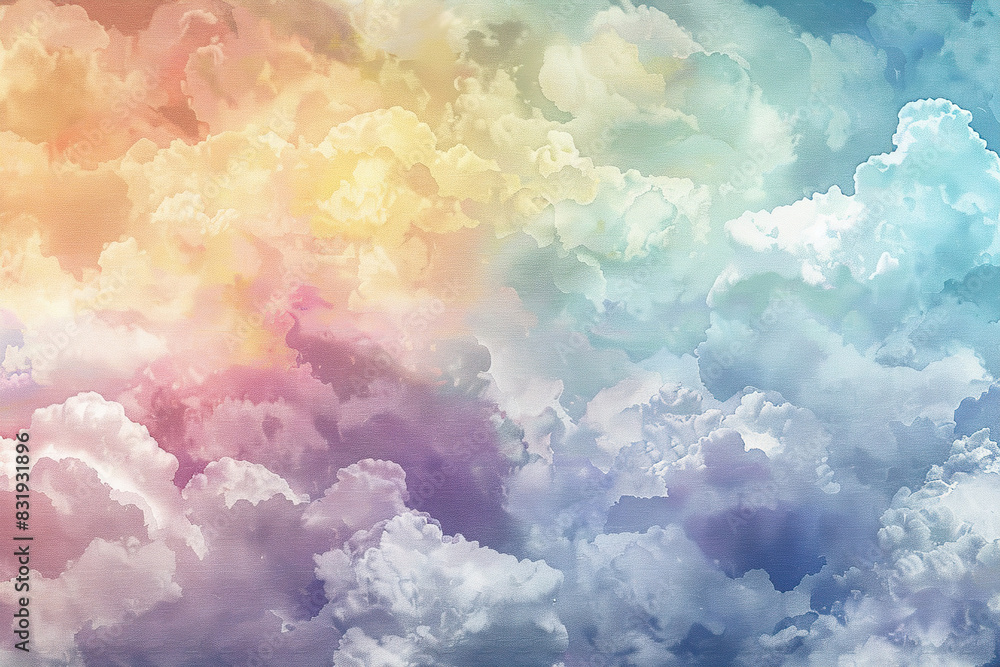 Generative ai on theme of beautiful tranquil landscape with magical bright rainbow at cloudy sky Generative ai on theme of beautiful tranquil landscape with magical bright rainbow at cloudy sky