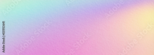Pastel holographic modern gradient background blank. Horizontal banner or wallpaper template. Copy space, place for text, text area. Bright illustration. Space metaverse web 3 technology texture photo
