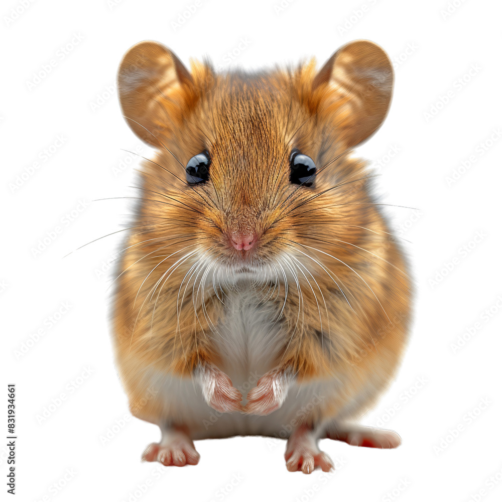 Close-up of an adorable, fluffy brown mouse with large ears and bright eyes. Perfect for nature and wildlife themes. Close-up of an adorable, fluffy brown mouse with large ears and bright eyes. Perfect for nature and wildlife themes.