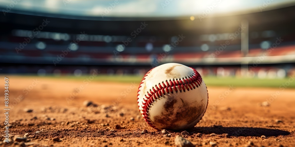 Dynamic Closeup Shot of Baseball Game with Blurred Audience and Space for Text. Concept Sports Photography, Close-up Shots, Dynamic Action, Blurred Background, Text Space