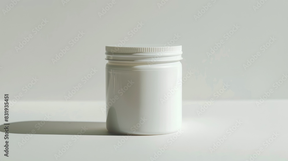 White gouache paint jar against a white backdrop White gouache paint jar against a white backdrop