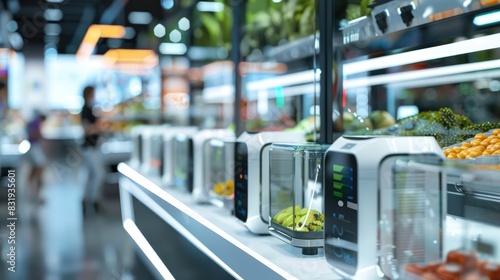 Wallpaper Mural Futuristic technology of robotic customer service at all stores, cosmetics, supermarkets, pharmacy, and etc, AI generated for ads Torontodigital.ca