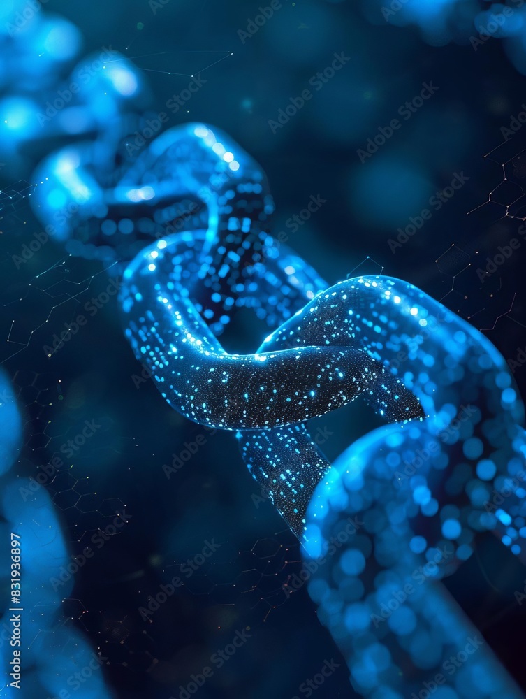 Data Chain, Technology, Atmosphere, Blue Background Data Chain, Technology, Atmosphere, Blue Background