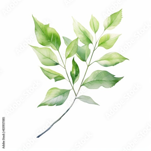 A watercolor of a koelreuteria leaf