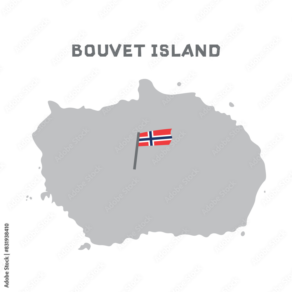 Obraz premium Bouet island vector map illustration, country map silhouette with the flag inside. Vector Illustration. All countries can be found in my portfolio