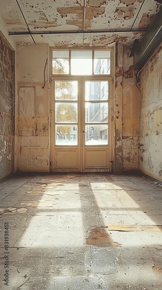 empty old art gallery space in berlin from outside on the street, dusty and lost empty old art gallery space in berlin from outside on the street, dusty and lost