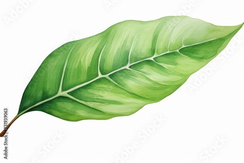 A watercolor of a teak leaf
