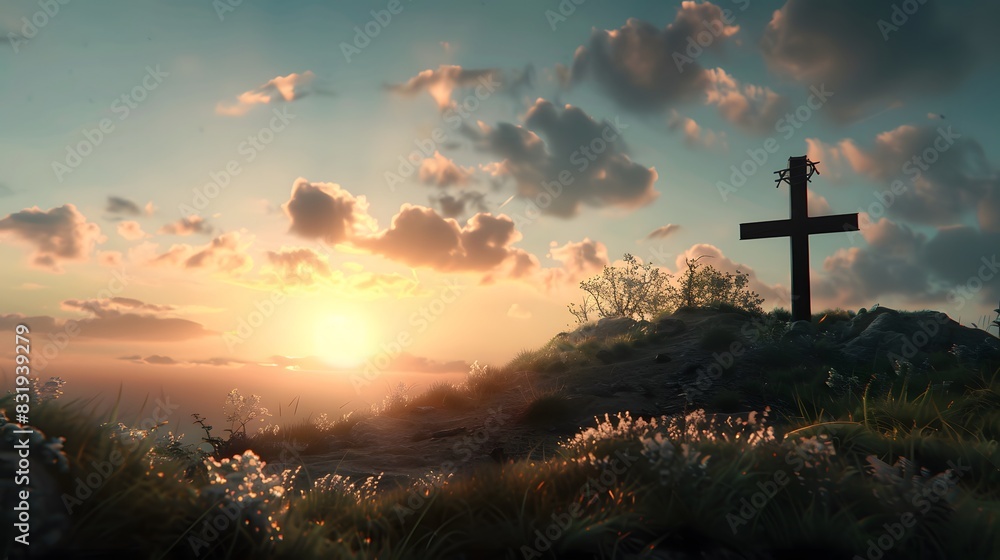 Crucifixion Of Jesus Christ - Cross At Sunset Crucifixion Of Jesus Christ - Cross At Sunset