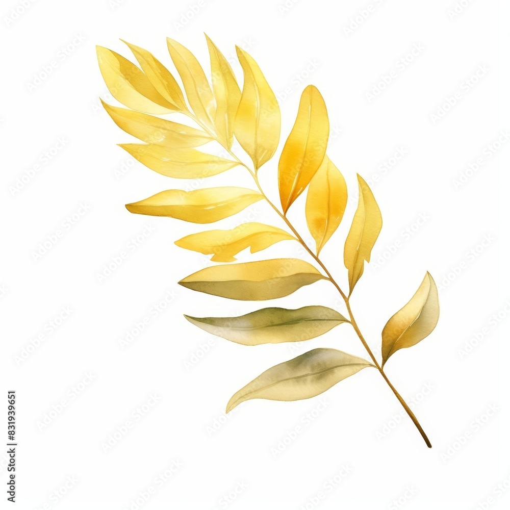 A watercolor of an acacia leaf A watercolor of an acacia leaf