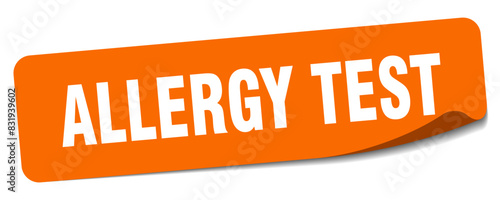 allergy test sticker. allergy test label