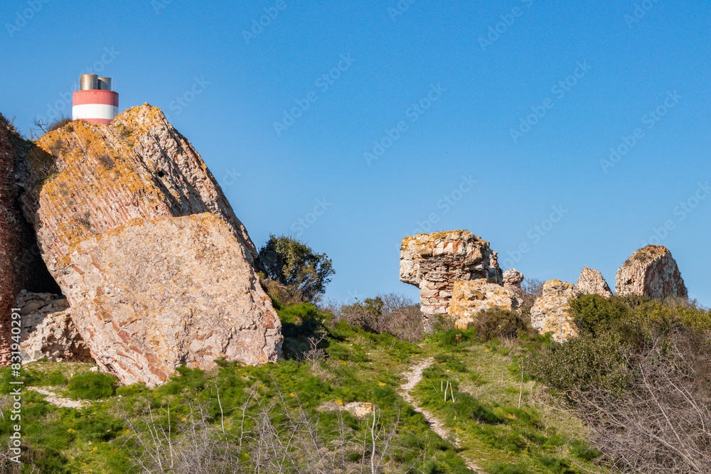 Fototapeta premium Ruins of the ancient city of Parios in Karabiga. 