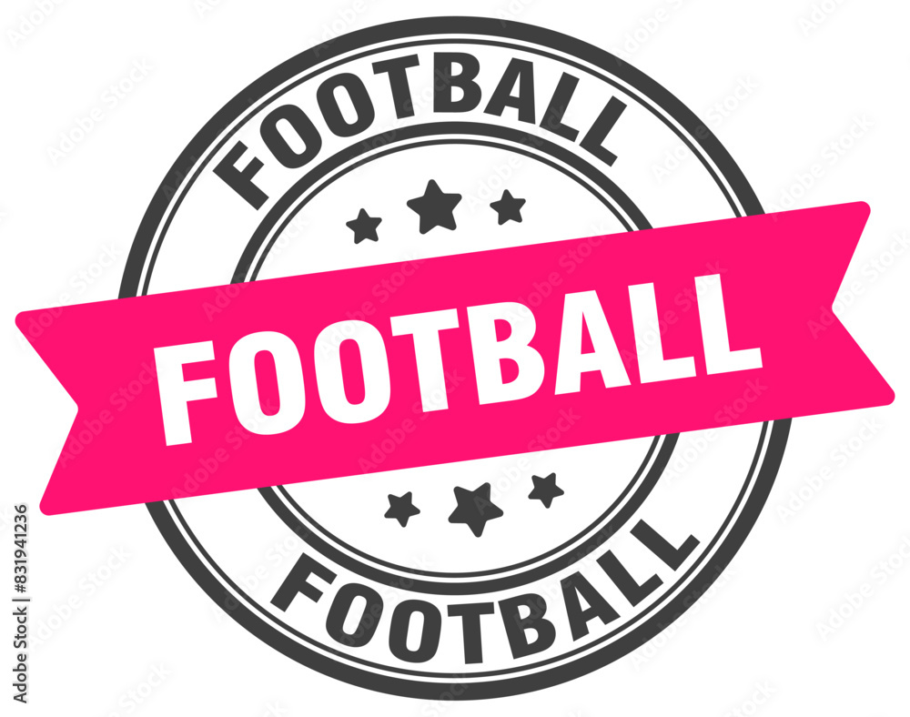 football stamp. football label on transparent background. round sign