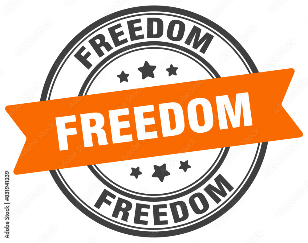 Fototapeta premium freedom stamp. freedom label on transparent background. round sign
