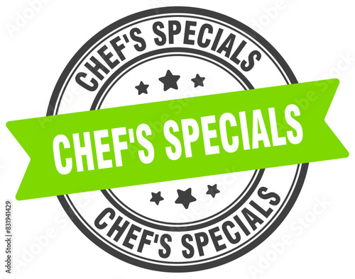 chef's specials stamp. chef's specials label on transparent background. round sign