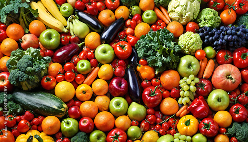 Fototapeta Naklejka Na Ścianę i Meble -  Abondance de fruits et légumes colorés