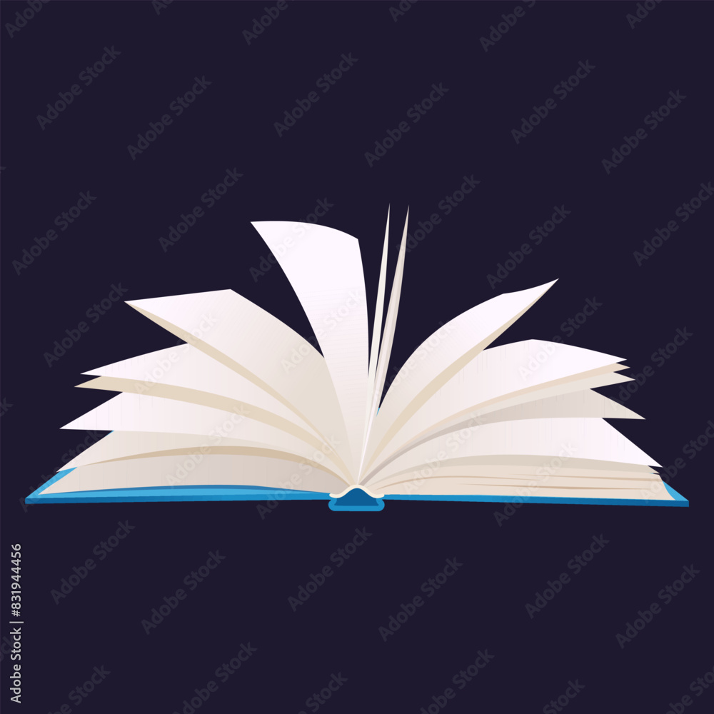 Vector open book with blank pages isolated on dark background.
Vector open book with blank pages isolated on dark background.