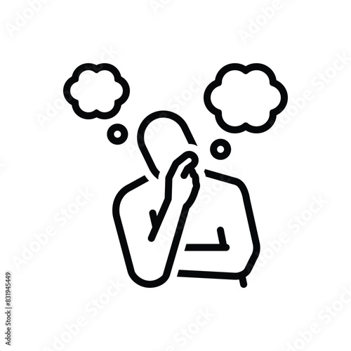 Black line icon for think 