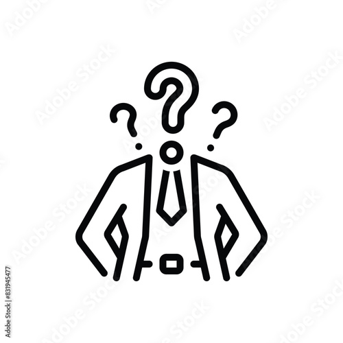 Black line icon for unknown 