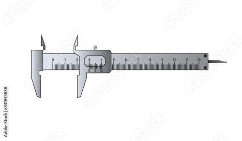 Vernier Calipers. Caliper Measuring tool designed for high precision measurements of internal and external dimensions. Universal Precision measuring tool. Calipers Measure drawing Vector.