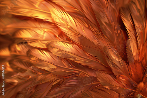 Generative ai on theme of beautiful texture bird feather for design natural abstract background