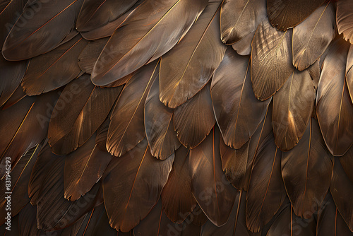 Generative ai on theme of beautiful texture bird feather for design natural abstract background photo