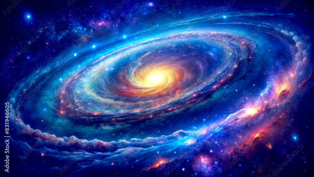 Galactic Spiral Nebula. Ideal for digital covers, wallpapers, artistic wall arts and other abstract projects.